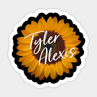 'Tyler Alexis' Sunflower design Sticker